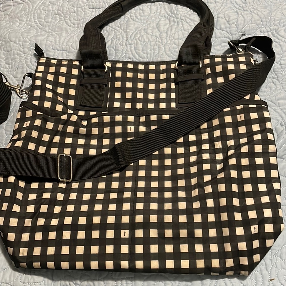 Initials, Inc. Black & White Gingham Tote